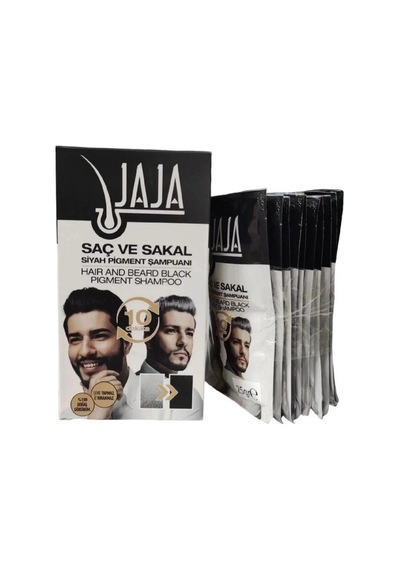 Jaja Saç Ve Sakal Siyah Pigment Şampuanı Siyahlaştırıcı Şampuan 25gr X 10 Adet