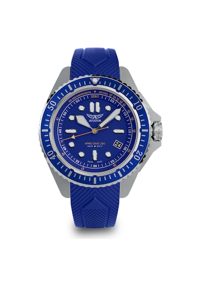 Xpro Dive 200 Erkek Kol Saati 42.8 Mm Safir Cam 20 Atm Mavi Silikon Kayışlı Dalış Saati Siyah - 872508884 Siyah