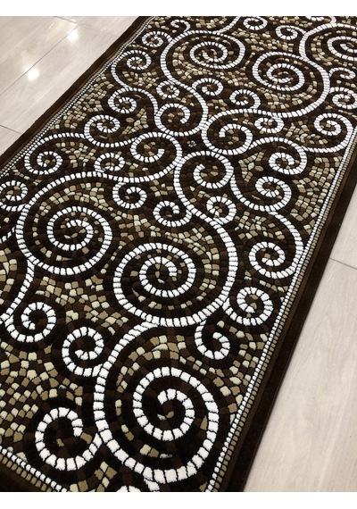 Saray Halı Doğadan 10910 V 100X200 Kahve Taşlı 2 Metre Yolluk !