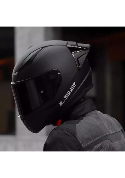Ls2 Rapid 2 Siyah Vizör + Yarış Spoiler Mat Siyah Kask