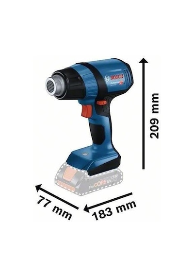 Bosch GHG 18V-50 4 Amper Tek Akülü Sıcak Hava Tabancası Bez Çantalı