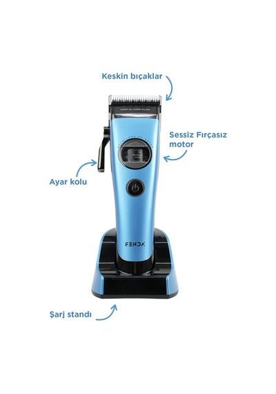 Fenda - Profonyonel Saç Ve Sakal Kesme Makinesi - Fndsacks0003 - Mavi 1 Saat