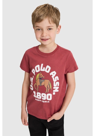 U.s. Polo Assn. Erkek Çocuk Vişne Tişört 50327000-vr223