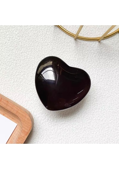 Microcase Kalp Tasarımlı 3m Yapıştırmalı El Parmak Tutucu Cep Telefonu Tutacağı Popsocket - Al5244 Siyah