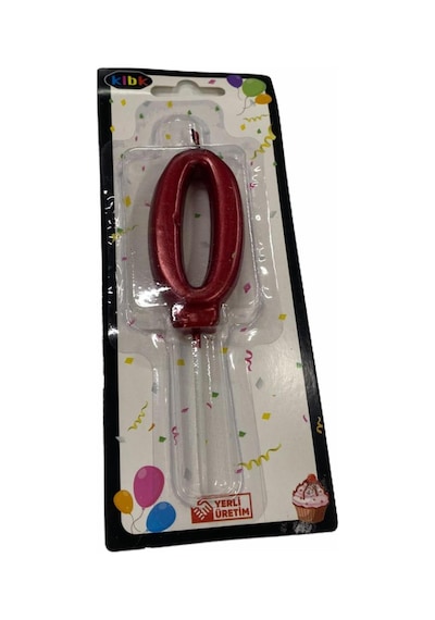 0 Yaş Yeni Kırmızı Rakam Mum