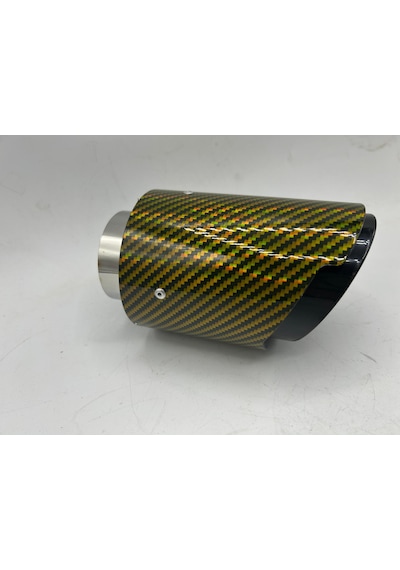 Monlion Sarı Karbon Kaplama Egzoz Ucu,giriş 60 Mm,çıkış 89mm Tekl