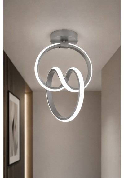 Evora Led Plafonyer Avize Beyaz Işık Gri