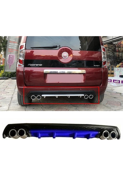 Fiat Fiorino Uyumlu Mavi Difüzör Çiftli Yuvarlak Egzoz Görünümlü D Tip Difizör