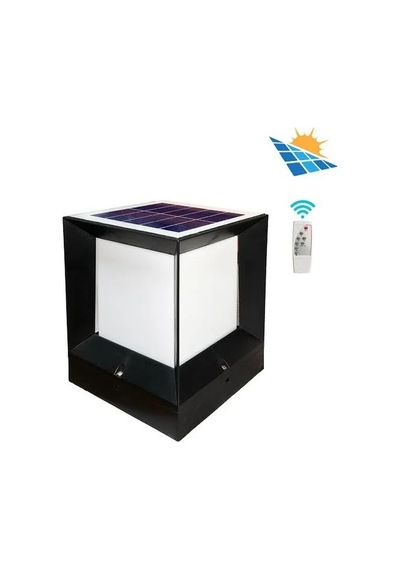 15 X 19 Cm, 30 Watt, Kumandalı, Güneş Enerjili Ve E27 Duylu, 3 Işık Modlu Solar Küp Bahçe Armatürü Siyah
