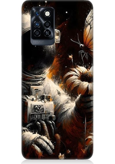 İnfinix Note 10 Pro Uyumlu Uzay Astronotu Desenli Silikon Kılıf