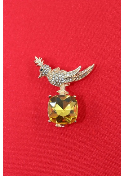 Zirkon Taşlı Anka Kuş Broş. Yaka İğnesi Anka Kuş Broş. Taşlı Anka Broş. Kadın Broş. Anka Kuşu Broş. Gold