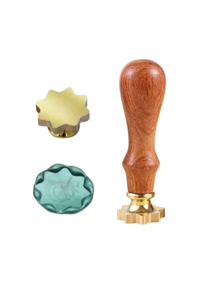 Boş Mum Mühür Pirinç Damga Başlığı Sekizgen Yıldız 24x284mm