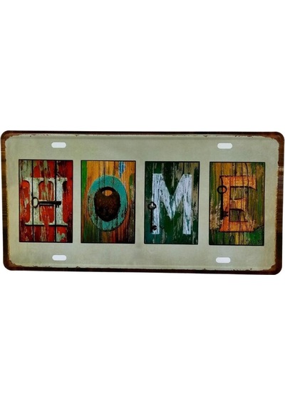 Dekoratif 3D Metal Plaka Home 30cm