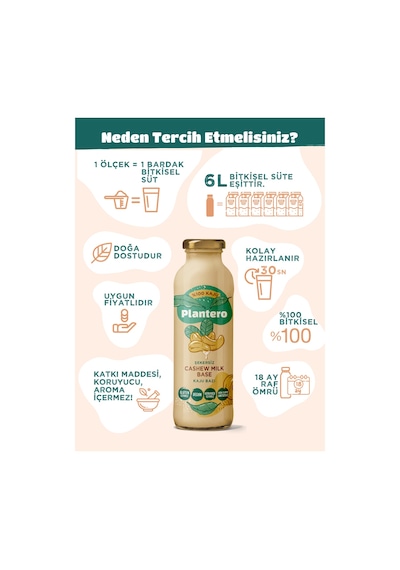 Kaju Sütü Bazı Konsantre 250gr, Bitkisel Süt %100 Kaju, Şekersiz