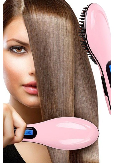 Profesyonel Elektrikli Saç Düzleştirici Tarak Fast Hair Straightener Düzleştirici Pembe Tarak