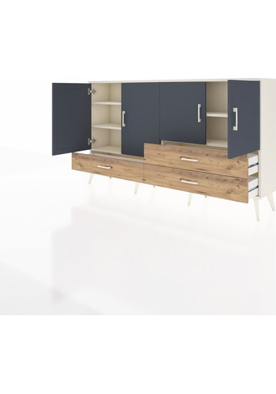 Arges Konsol 5 Raflı 3 Çekmeceli 4 Kapaklı 176x30x99 Aytaşı-antra Aytaşı-antrasit/çam Arges Konsol 5 Raflı 3 Çekmeceli 4 Kapaklı 176x30x99 Aytaşı-antra Aytaşı-antrasit/çam