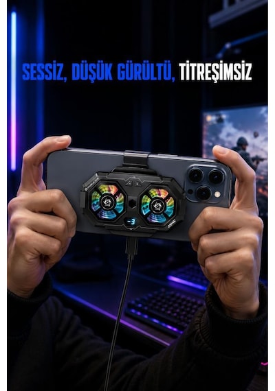 Kablolu Cep Telefon Soğutucu Oyuncu Radyatör Soğutma Fanı Acc70 Siyah