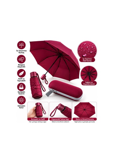 Kapsül Şemsiye Bordo