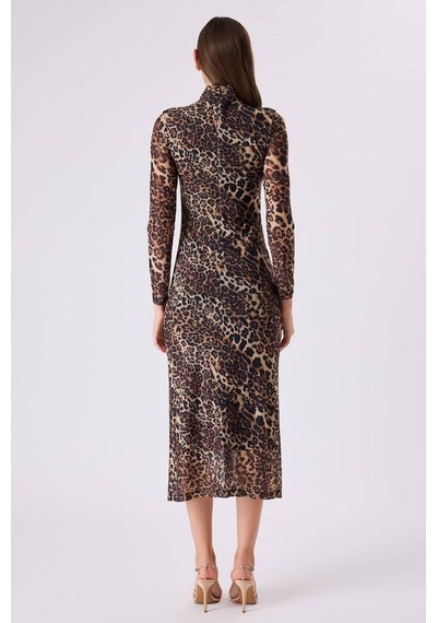 Fever Leopar Desenli Tül Kadın Elbise 342116009 Leopar