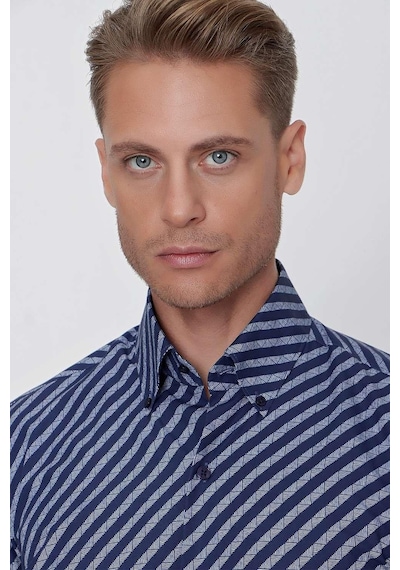 Efor G 1517 Slim Fit Lacivert Spor Gömlek Lacivert