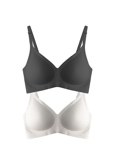 Cottonhill Seamless Bra - Soft Lazer Kesim Balensiz Ayarlanabilir Askılı Dikişsiz Kadın Sütyen 2'li Paket-6 Çok Renkli