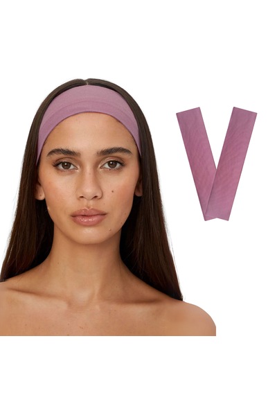 2li Kadın Saç Bandı Bandana Pamuk Likralı Spor Headband Pembe