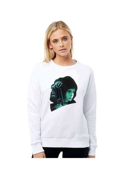 Leon & Mathilda Sevginin Gücü The Baskılı Beyaz Kadın Sweatshirt (534608452)
