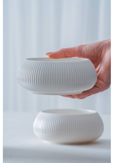Acar Bianco Perla Porselen Yuvarlak Kase - 14x6 Cm beyaz