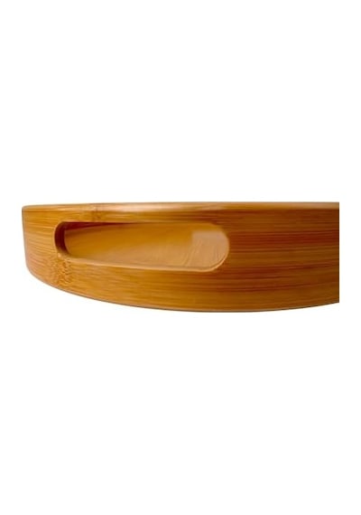 35cm Yuvarlak Bambu Servis Tepsisi, Ahşap Yuvarlak Tepsi, Bambu Tepsi 35cm 35.cm 6cm 15cm
