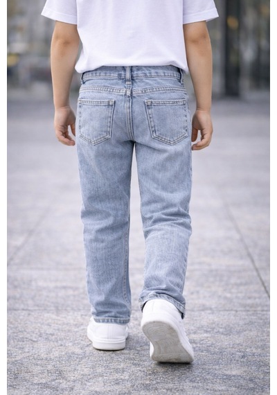 Cedy Denım - Yüksek Kalite Erkek Çocuk Yüksek Bel Regularfit Esnek Jean Pantolon C800 Kar Yıkama