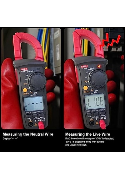 Akım Ölçüm Pensesi, Ut200b+ Akım Pensesi Ac Akım True Rms Akım Ölçüm Cihazı Otomatik Ranging Ac/dc Gerilim, Ac Akım, Direnç, Diyot, Kapasite, Süreklilik İçin Canlı Tel Algılama