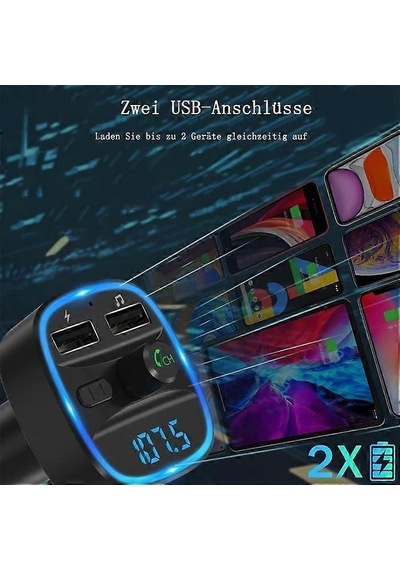 Wireless Bluetooth 5.0 Fm Transmitter Dual Usb Car Charger,car Radio Adapter Music Player Support Usb/sd Card.