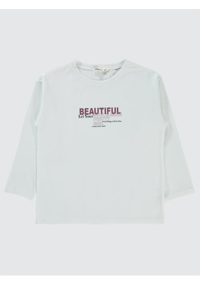Civil Girls Beautiful Baskılı 10-13 Yaş Sweatshirt - Beyaz