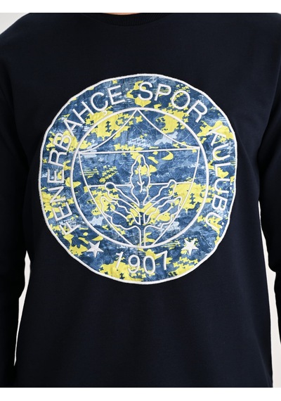 Fenerbahçe Lacivert Tribün Kamuflaj Logolu Erkek Sweatshirt Fb Laci Yeni