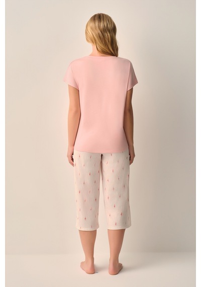 Suwen Maria Kapri Pijama Takımı Sh26610659334 Pembe