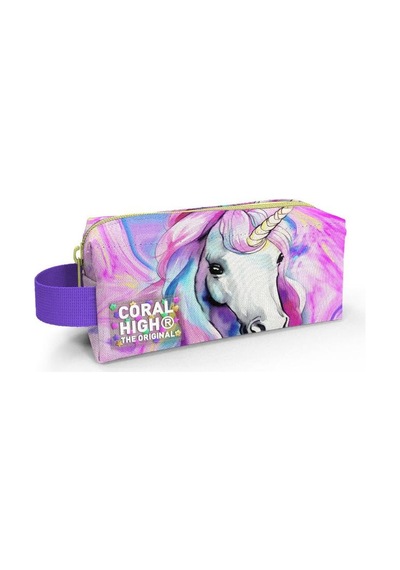 Coral High Kids Renkli Unicorn Desenli Kalem Çantası 22074 Çok Renkli