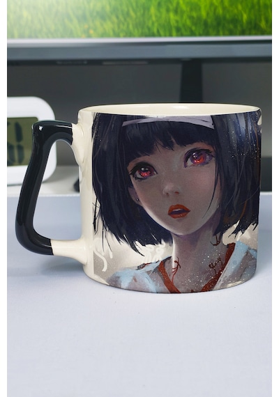 Noragami Anime Baskılı Seramik Lüks Kupa 1 Adet Özel Siyah Kulp Dalga Kulp V1d Çok Renkli