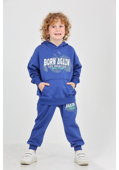 Toontoy Kids Toontoy Erkek Çocuk Born Agaın Baskılı Eşofman Takım Saks Mavisi