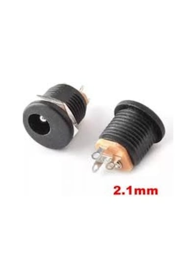 Dc Jack 2.1mm Yuvarlak Somunlu - 50 Adet