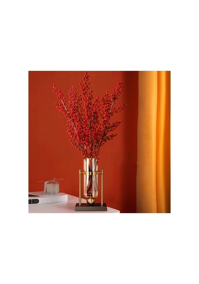 4 Adet 60 Cm Yılbaşı Kokina Kırmızı Berry Sapları Noel Berry Dalları