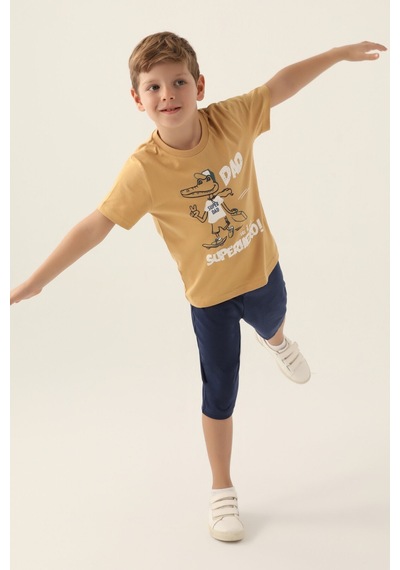 Rolypoly Super Dad Kahverengi Erkek Çocuk Kapri Takım 5274-42956 Kahverengi