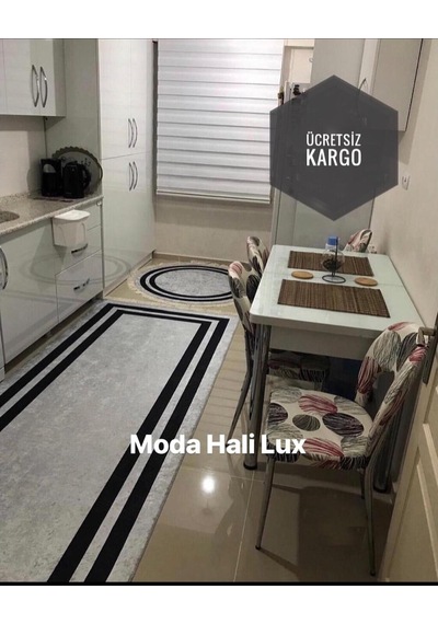 Paşa Kaymaz Tabanlı Halı Kilim Yolluk Gri Siyah