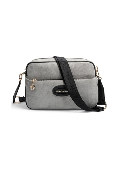 Silver & Polo Silver Polo Füme - Siyah Süet Kadın Çapraz Çanta Sp1267