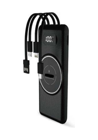 Wireless Powerbank 10000 Mah Led Ekranlı Dahili Kablolu Hızlı Şarj Altın