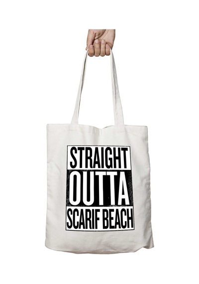 Art Hediye Star Wars Rogue One Straight Outta Scarif Beach İki Tarafı Kalıcı Baskılı Yıkanabilir Çanta Çok Renkli