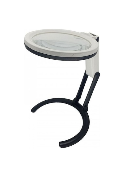 2x5x120mm 10 Ledli Masaüstü Büyüteç Pop