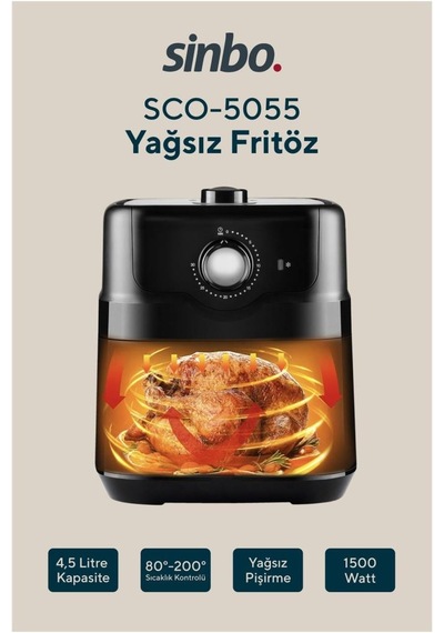 Sinbo Sco-5055 4.5 Lt Yağsız Fritöz Teşhir
