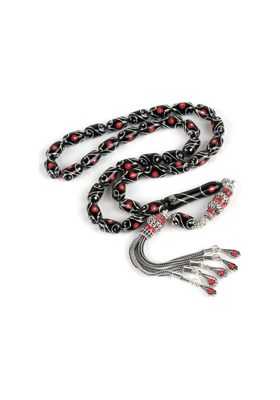 Erzurum Oltu 925ayar Gümüş Püskül Mercan Ve Gözyaşı İşlemeli Kapsül Kesim 6.5x11.5mm Tesbih - Yusuf Akansel Usta El İşi Gümüş - Siyah Erzurum Oltu 925ayar Gümüş Püskül Mercan Ve Gözyaşı İşlemeli Kapsül Kesim 6.5x11.5mm Tesbih - Yusuf Akansel Usta El İşi Gümüş - Siyah