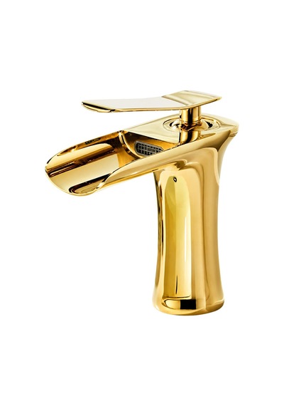 Edge Kısa Lavabo Bataryası Parlak Altın