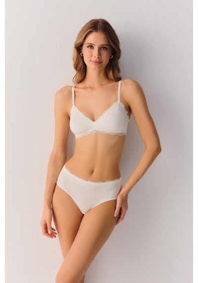 Suwen Comfy Modal Yüksek Bel Slip Külot Sw4025036 Ekru